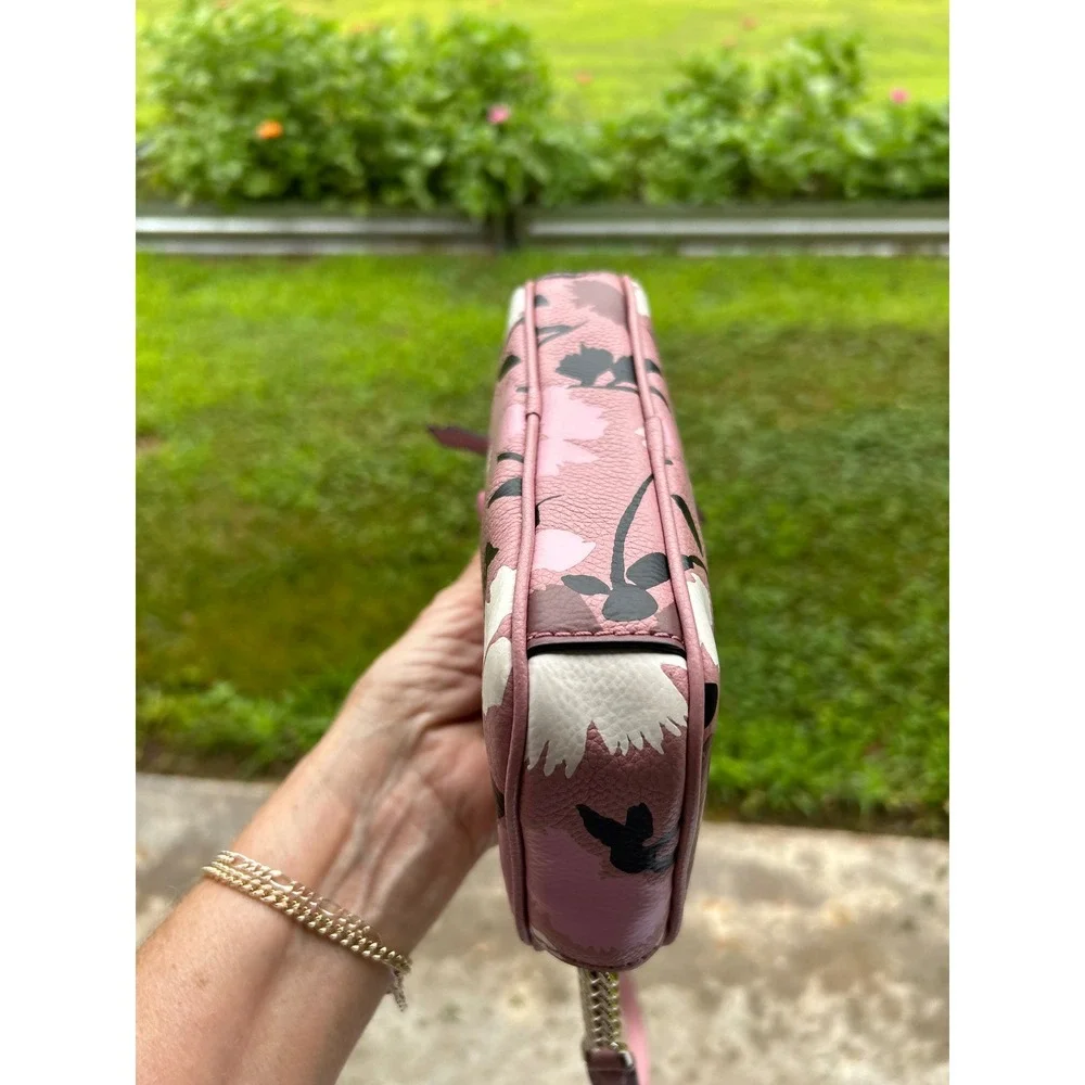 Kate Spade Bag Briar Lane Gala Floral Kendall Pink Dusty Rose Leather Crossbody
